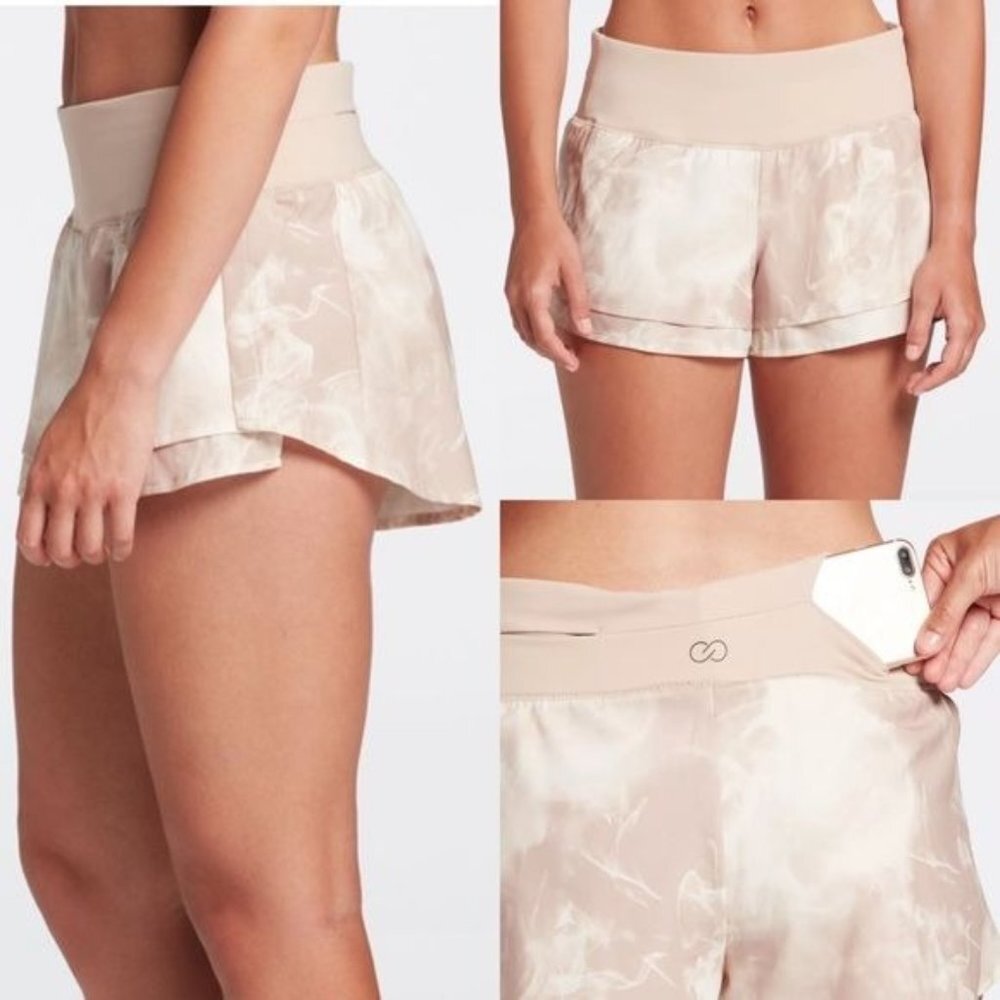 Calia Kick It Up Performance Active Shorts Women XL Smoke Sandstone NEW